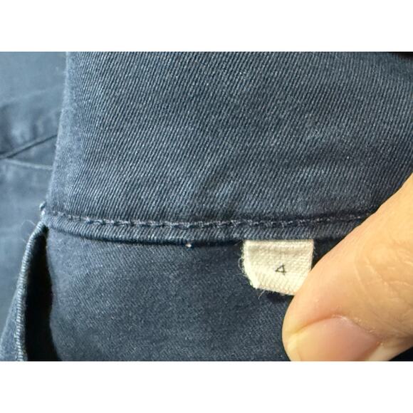 KOTN Chinos Wide Leg Pants Cropped Trousers Women's Size 4 Blue Stretch Cotton - Picture 3 of 10